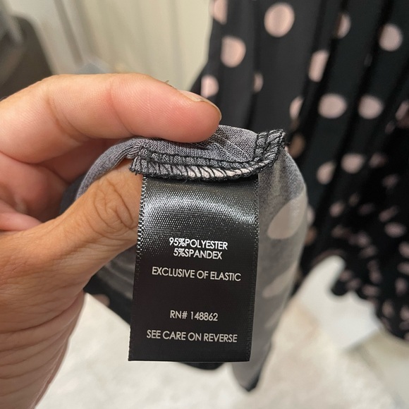 Torrid size 1X Black & Pink Polka Dot Studio Knit Smocked Midi Dress - Picture 12 of 13